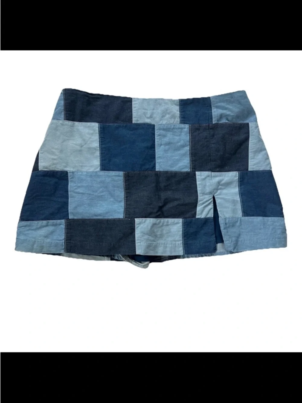 Amanda Uprichard Dale Skort Women’s M Denim Quilted Patchwork Festival Y2K - Picture 2 of 7